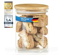Dimono® storage glass made of borosilicate glass storag with bamboo lid (Size S)