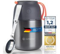 Dimono® Thermal Food Container 500 ml - Leak-Proof, Paint-Free | Double-walled insulated food flask with folding spoon - keeps food hot or cold for hours