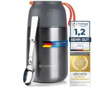 Dimono® Thermal Food Container 700 ml - Leak-Proof, Folding Spoon | Double-walled stainless steel thermos jar - keeps food hot or cold for hours - for office, school & outdoor