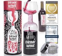Dimono Ultimate Wine Bottle Glass 750 ml - Red and White Wine Glass With Cleaning Beads and Gift Box