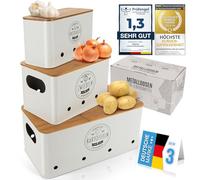 Dimono® Vegetable Storage Tins Set of 3 - Keeps Onions, Potatoes & Garlic Fresh