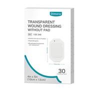 Dimora Transparent Film Dressing 10 cm x 12 cm, 30 pcs, Clear Bandage Tape for Wound Care, Adhesive Post Surgical Cover Pad, for IV Shield, Tattoo Aftercare, Shower Protector