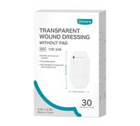 Dimora Transparent Film Dressing 6 cm x 7 cm, 30 pcs, Clear Bandage Tape for Wound Care, Adhesive Post Surgical Cover Pad，for IV Shield, Tattoo Aftercare, Shower Protector