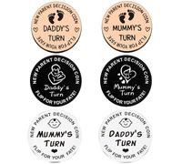 Dimoxii 3 Pcs Decision Making Coin for New Parents, New Baby Gifts for Mum Dad, Stainless Steel Coin for Newborn, New Born