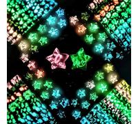 Dimoxii 540 Sheets Luminous Origami Star, Glow-in-The-Dark Paper Strips, Glitter and Colorful Lucky Star Folding Paper, DIY Art Crafts and Decoration for Party and Events