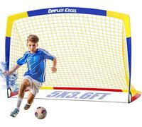 Dimples Excel Football Goal Net for Garden Outdoor Football Training for Football Lover (5'×3.6'- Blue+Yellow)