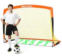 Dimples Excel Football Goal Net for Garden Outdoor Football Training for Football Lover (7'×5'- Orange+Black)