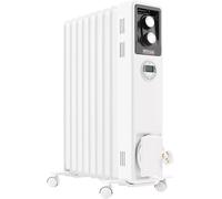 Dimplex ECR20Tie 2kW Portable Eco Radiator, Oil Free Column Heater, Freestanding Electric Heating Unit, Quiet Plug In Lightweight with Adjustable Thermostat & Timer - White, White/Light Grey
