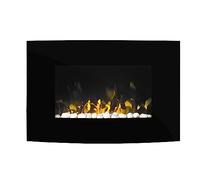 Dimplex Artesia ART20 Curved Electric Wall Fire, Wall Mounted Contemporary Electric Fireplace, Adjustable 2kW Heater, Glass Front, Multicoloured LED Optiflame Effect, Mood Lights & Remote Control