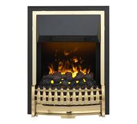 Dimplex Atherton Optimyst Water Vapour Inset Electric Fire, Real Flame Effect, Brass Fireplace, Coal Fuel Bed, 1000W/2000W Fan Heater, Energy Efficient Flame Only, Thermostatic, Remote Control
