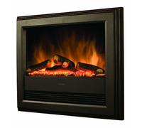 Dimplex Bach Optiflame Electric Wall Fire, Grey and Black Wall Mount and Recess Fit Fire with LED Flame Effect and Log Style Fuel Bed, 2kW Fan Heater And A Choice Of 1000 or 2000 Watt Heat Settings