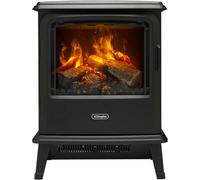Dimplex Bayport Optimyst Stove Electric Fire, Matt Black Free Standing Electric Fireplace With Realistic Led Flame And Smoke Effec