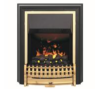 Dimplex Bramdean Free Standing Optimyst Electric Fire, Brass and Black Fire with 3D Flame Technology and Smoke Effect, Coal Style Embers, Thermostat, Adjustable 2kW Heater and Remote Control