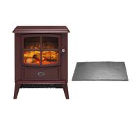 Dimplex Brayford Burgundy Freestanding Electric Stove With Hearth Pad Bundle