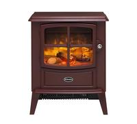 Dimplex Brayford Burgundy Optiflame Electric Stove, Burgundy Red Free Standing Wood Burner Style Electric Stove with Artificial Logs, LED Flame Effect, 2kW Adjustable Fan Heater and Remote Control
