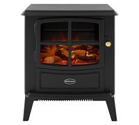 Dimplex Brayford Optiflame Freestanding Electric Stove, Black Free Standing Wood Burner Style Fire with Logs, LED Flame Effect, 2kW Fan Heater, 1000/2000 Watt Heat Settings and Remote Control