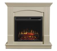 Dimplex Chadwick Optiflame Electric Fire Suite, Cream Stone Effect Fully Assembled Fireplace with LED Flame Effect, Variable Flame Height, Log Style Fuel Bed, 1.5kW Fan Heater and Remote Control