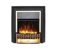 Dimplex Cheriton Deluxe Freestanding Optiflame Electric Fire, Chrome and Black Freestanding LED Flame Effect with Variable Flame Brightness, Coal Fuel Bed, 2kW Fan Heater and 1000/2000 Watt Settings