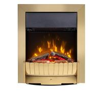 Dimplex Clement Optiflame 2KW Inset Electric Fire, Brass