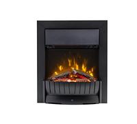 Dimplex Clement Optiflame Inset or Freestanding Electric Fire, Black LED Flame Effect Fireplace With Logs, 9cm Inset (Recess) Depth, Spacer Kit And 2kW Fan Heater and 1000/2000 Watt Settings