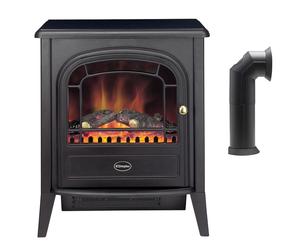 Dimplex Club Optiflame Electric Freestanding Stove + Plastic Flue Pipe Accessory