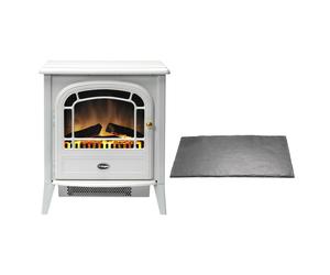 Dimplex Courchevel Freestanding Optiflame Electric Stove With Hearth Pad Bundle