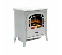 Dimplex Courchevel Optiflame Electric Stove, White Cast Iron Effect Free Standing Electric Fire With Artificial Logs And Embers, L