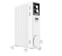 Dimplex ECR20Tie 2kW Portable Eco Radiator, Oil Free Column Heater, Freestanding Electric Heating Unit, Quiet Plug In Lightweight with Adjustable Thermostat & Timer - White, White/Light Grey