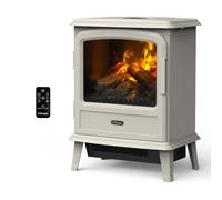 Dimplex Evandale Optimyst Water Vapour Electric Stove Fire - Pebble Grey | 3D water vapour flame. Log fuel bed, 1kW/2kW fan heater, thermostat & remote control.
