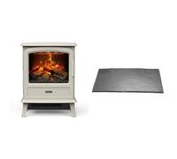 Dimplex Evandale Pebble Optimyst Light Grey Electric Stove Fire and Slate Effect Hearth Pad
