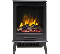 Dimplex Optiflame Fernshaw Freestanding Electric Stove, Black LED Flame Effect Fire With Choice of Fuel Beds, Flame Brightness, Colours, 2kW Fan Heater And A Choice Of 1000 or 2000 Watt Heat Settings