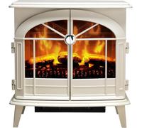 Dimplex Fullerton Optiflame Electric Stove, Large Light Grey Free Standing Electric Fireplace With Led Flame Effect, 2 Kw Adjustab
