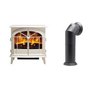 Dimplex Fullerton Optiflame Large Light Grey Electric Stove Fire and Stove Pipe Accessory for Electric Fires