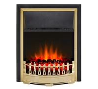 DIMPLEX Glen Crofton Optiflame Inset Electric Fire, Traditional Style Brass and Black LED Flame Effect Fire, 2kW Adjustable Fan Heater