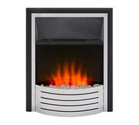 Dimplex Glen Fulford Optiflame Inset Electric Fire, Black and Stainless Steel Contemporary Flame Effect Fire, 2KW Adjustable Fan Heater