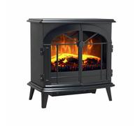 Dimplex Leckford Optiflame Electric Stove, Large Black Freestanding Electric Fire With Led Flame Effect, 2Kw Adjustable Heater, Ar