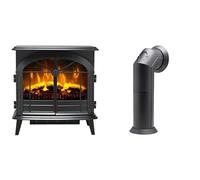 Dimplex Leckford Optiflame Large Black Electric Stove Fire and Stove Pipe Accessory for Electric Fires