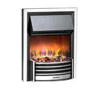 Dimplex Lerwick Chrome Inset Electric Fire 3D Optiflame Effect Modern Remote Controlled