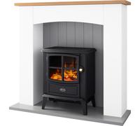 Dimplex Oakmead OKM20 Log Effect Suite And Surround Fireplace - Ivory White