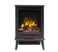 Dimplex Optiflame Fernshaw Freestanding Electric Stove, Black LED Flame Effect Fire With Choice of Fuel Beds, Flame Brightness, Colours, 2kW Fan Heater And A Choice Of 1000 or 2000 Watt Heat Settings