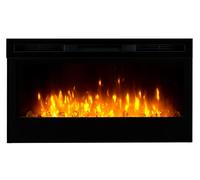 Dimplex Prism Optiflame Media Wall Fireplace, Wall Mounted or Built-In Electric Wall Fire with 1.1kW Fan Heater, Adjustable Brightness, 7 Colours, Run-Back Timer, Thermostat, 34" or 86cm