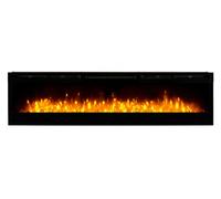 Dimplex Prism Optiflame Media Wall Fireplace, Wall Mounted, Recess, Built-In Electric Wall Fire with 1.1kW Fan Heater, Adjustable Brightness, 7 Colours, Run-Back Timer, Thermostat, 74" or 188 cm