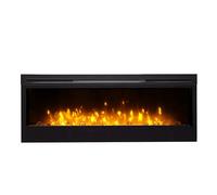 Dimplex Prism Optiflame Media Wall Fireplace, Wall Mounted, Recess, Built-In Electric Wall Fire with 1.1kW Fan Heater, Adjustable Brightness, 7 Colours, Run-Back Timer, Thermostat, 50" or 127cm