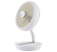 Dimplex DXRCFN Cordless Desk Fan - 15-Hour Battery Life, 4000mAh USB-C Rechargeable, Whisper Quiet DC Motor, 4 Speed Modes & Foldable Portable Design with Carry Strap & Dust Bag - White
