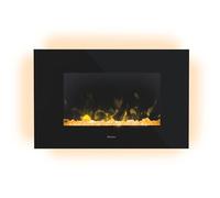 Dimplex Toluca Deluxe Optiflame Electric Wall Fire, Black Wall Mounting Electric Fire with 4 Colour Themes, Mood Lighting, Bluetooth Speaker, 2 Fuel Beds, Adjustable 2kW Fan Heater and Sleep Timer
