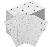Dimsile 100 Pcs P180 Grit 3 x 5 Inch (80 X133 Mm) 14 Hole Sanding Sheets Compatible with Festool Rts 400 Rs400 Ls130 Heavy Duty Hook Loop Film Abrasives Sandpaper for Sheet Sanders