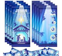 Dimsile 200 Pcs Christmas Jesus Wet Wipes Novelty Individually Wrapped Wet Wipes Disposable Pocket Sized Towelettes for Friends Family Face Body Funny Holiday Stocking Stuffers Gifts Travel