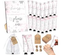 Dimsile 50 Sets Baby Shower Hand Cream with Organza Bag Thank You Card Baby Shower Wedding Gifts for Guests Bridal Wedding Favors for Guests, Thank You Gifts for Women(Pink Snowflakes)