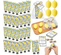 Dimsile 50 Sets Lemon Baby Shower Favors for Guests Hand Creams Sweet One Lemon Shaped Soaps Bridal Shower Gifts Bulk with Organza Bags and Thanks Tags for Birthday Bridal Wedding Gender Reveal Party