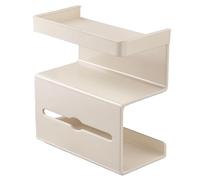 DimyFew 3-Tier Wall-Mounted Toilet Paper Holder, No Required, Carbon Steel Storage Rack, Tissue Holder, Paper Dispenser, Multifunctional, Eas, White